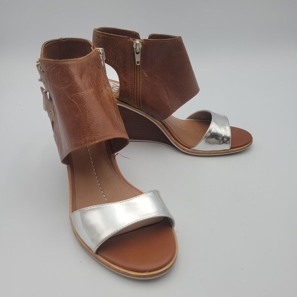 Dolce Vita Womens Sandal Multicolor Brown Open Toe Side Zipper Wedge Heels Sz 10
